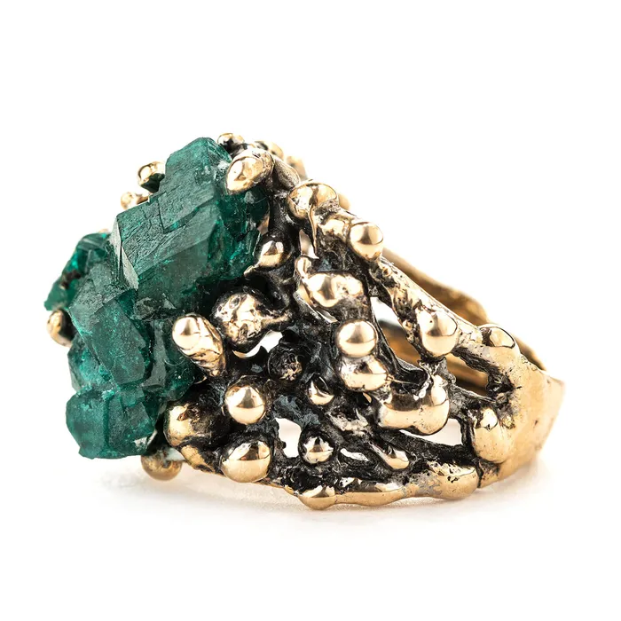 Rings Dioptase Statement Ring One of a Kind Giardinoblu