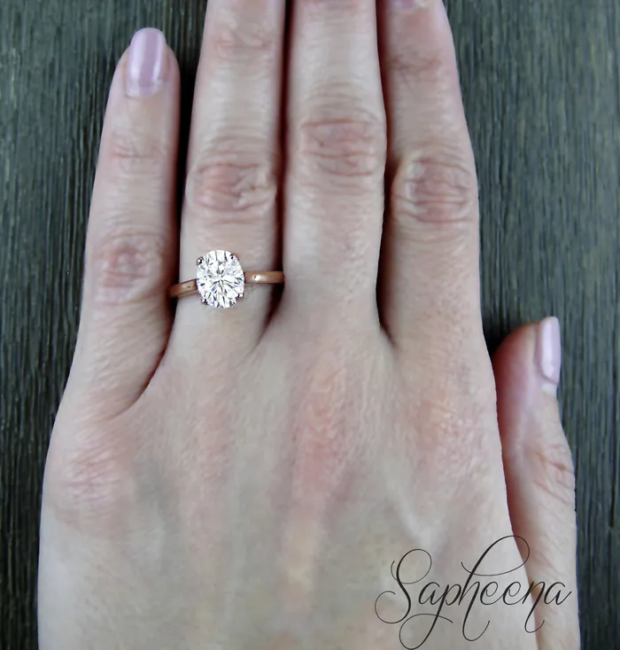 Sapheena Jewelry Rings Lilian 15 Ct Solitaire Oval Cut Engagement Ring