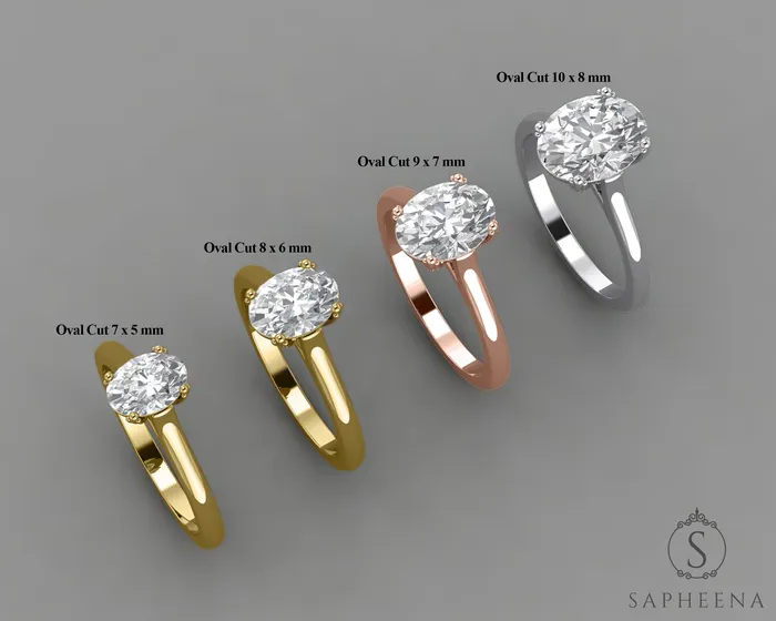 Sapheena Jewelry Rings Lilian 15 Ct Solitaire Oval Cut Engagement Ring