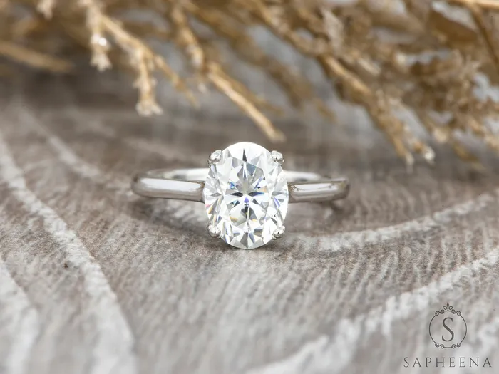 Sapheena Jewelry Rings Lilian 15 Ct Solitaire Oval Cut Engagement Ring