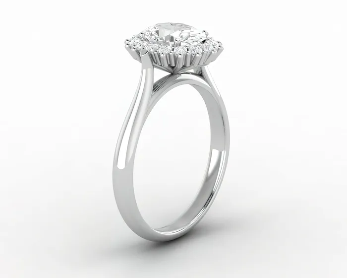 Sapheena Jewelry Rings Maia 10 Ct Oval Cut Halo Engagement Ring