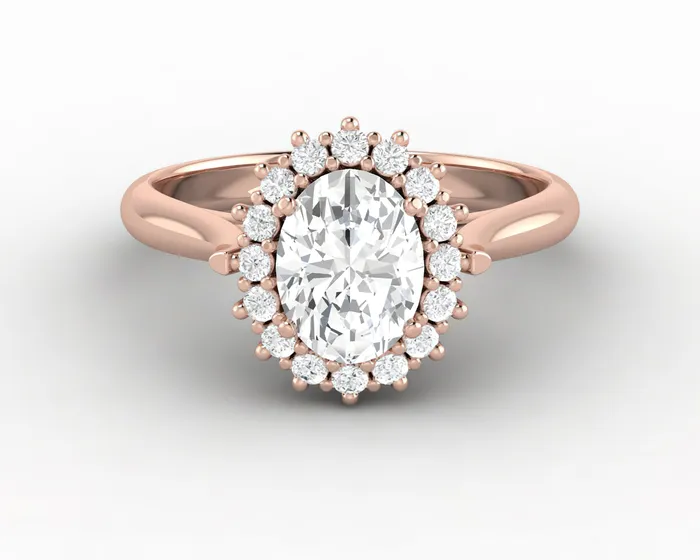 Sapheena Jewelry Rings Maia 10 Ct Oval Cut Halo Engagement Ring