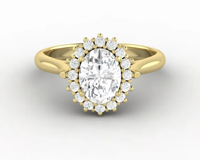 Sapheena Jewelry Rings Maia 10 Ct Oval Cut Halo Engagement Ring
