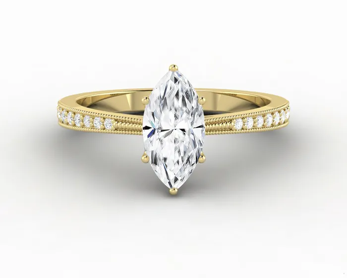 Sapheena Jewelry Rings Trixie 10 Ct Marquise Cut Engagement Ring with Side Stones