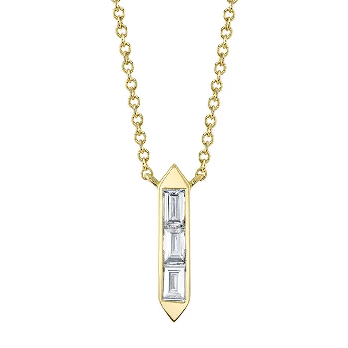 SHY CREATIONS Necklaces 018CT DIAMOND BAGUETTE NECKLACE