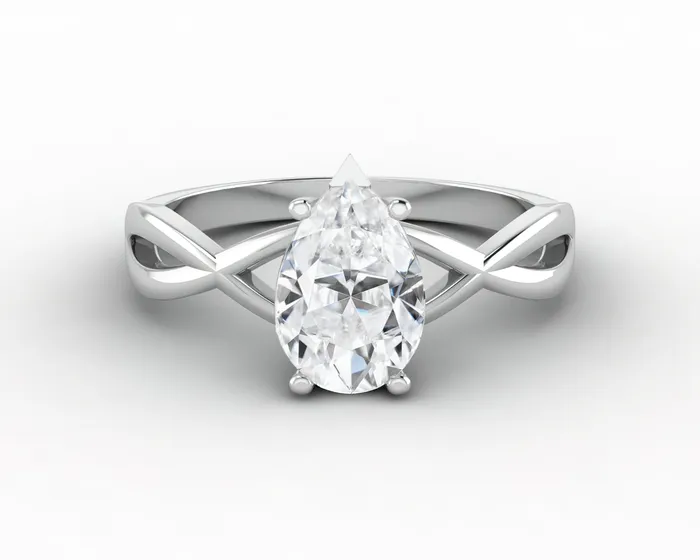 Viola 12 Ct Twisted Solitaire Pear Cut Engagement Ring Sapheena Jewelry Rings