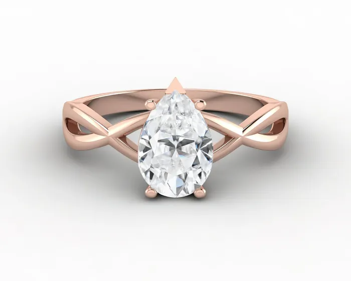 Viola 12 Ct Twisted Solitaire Pear Cut Engagement Ring Sapheena Jewelry Rings