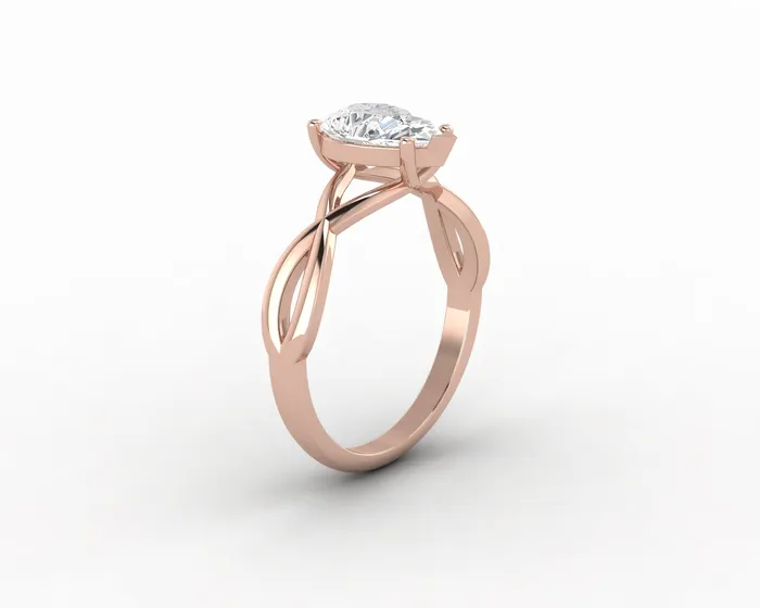 Viola 12 Ct Twisted Solitaire Pear Cut Engagement Ring Sapheena Jewelry Rings