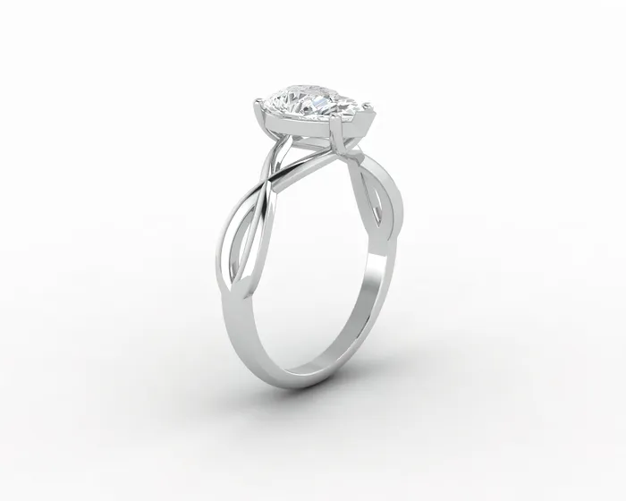 Viola 12 Ct Twisted Solitaire Pear Cut Engagement Ring Sapheena Jewelry Rings