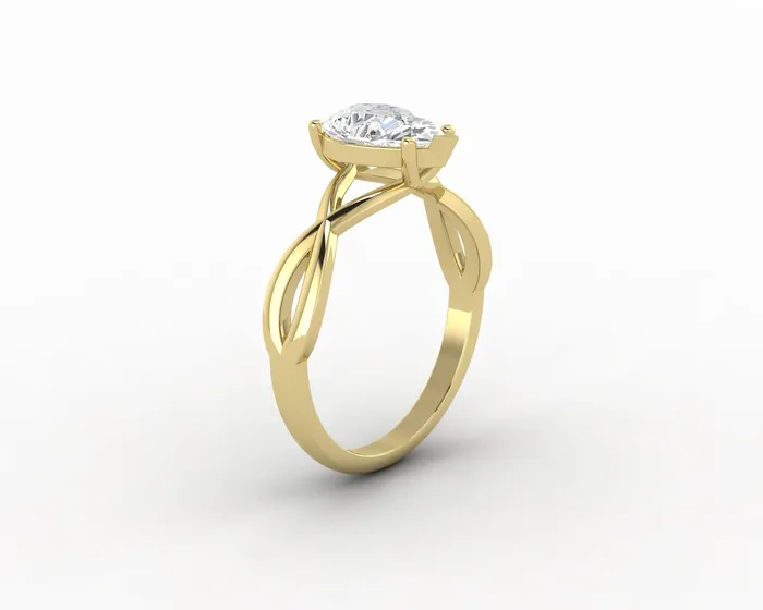 Viola 12 Ct Twisted Solitaire Pear Cut Engagement Ring Sapheena Jewelry Rings