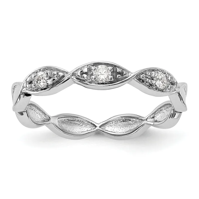 005ct CZ Solid Real 14K White Gold Wedding Band Ring Goldia Rings
