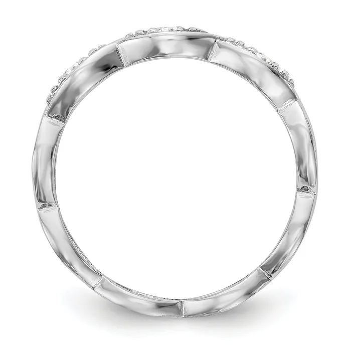 005ct CZ Solid Real 14K White Gold Wedding Band Ring Goldia Rings