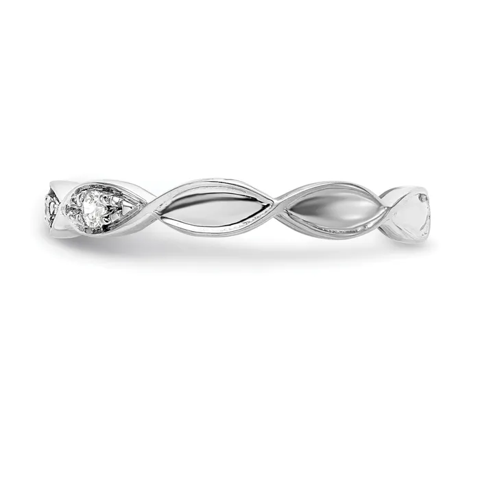 005ct CZ Solid Real 14K White Gold Wedding Band Ring Goldia Rings