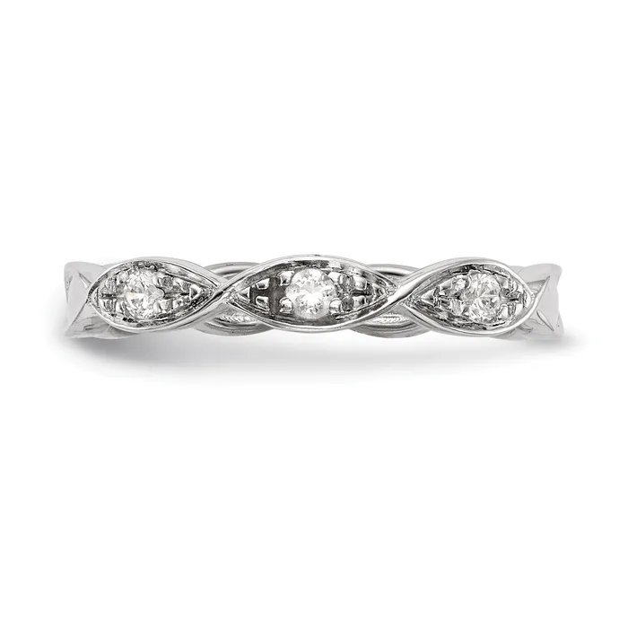 005ct CZ Solid Real 14K White Gold Wedding Band Ring Goldia Rings