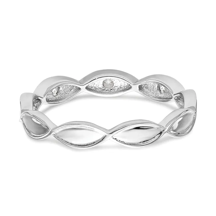 005ct CZ Solid Real 14K White Gold Wedding Band Ring Goldia Rings