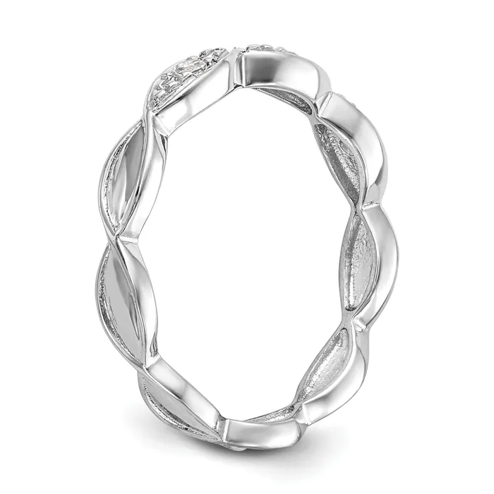 005ct CZ Solid Real 14K White Gold Wedding Band Ring Goldia Rings