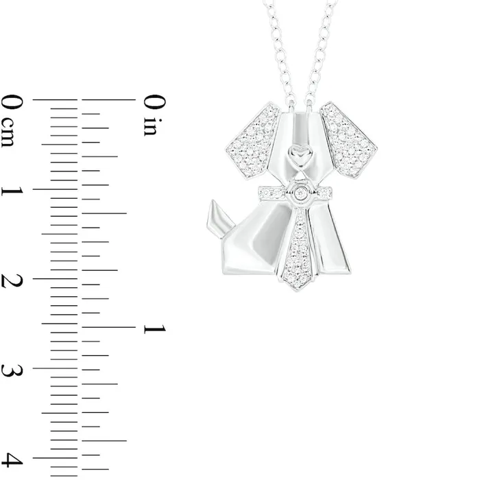 01 CT TW Natural Diamond Dog with Tie Pendant in Sterling Silver Goldia Necklaces
