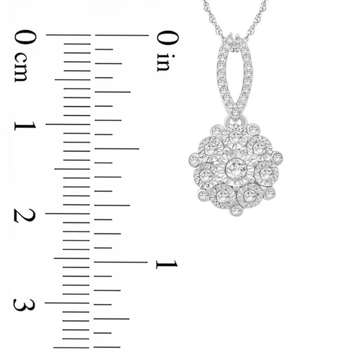 02 CT TW Composite Natural Diamond Pendant in Sterling Silver Goldia Necklaces