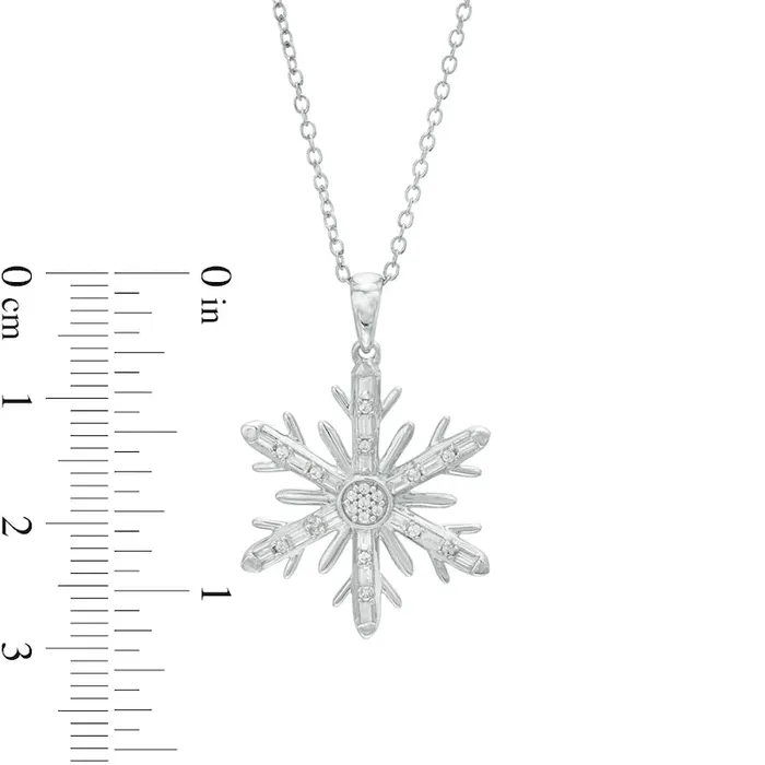 025 CT TW Composite Natural Diamond Snowflake Pendant in Sterling Silver Goldia Necklaces 025 CT TW Composite Natural Diamond Snowflake Pendant in Sterling Silver Goldia Necklaces