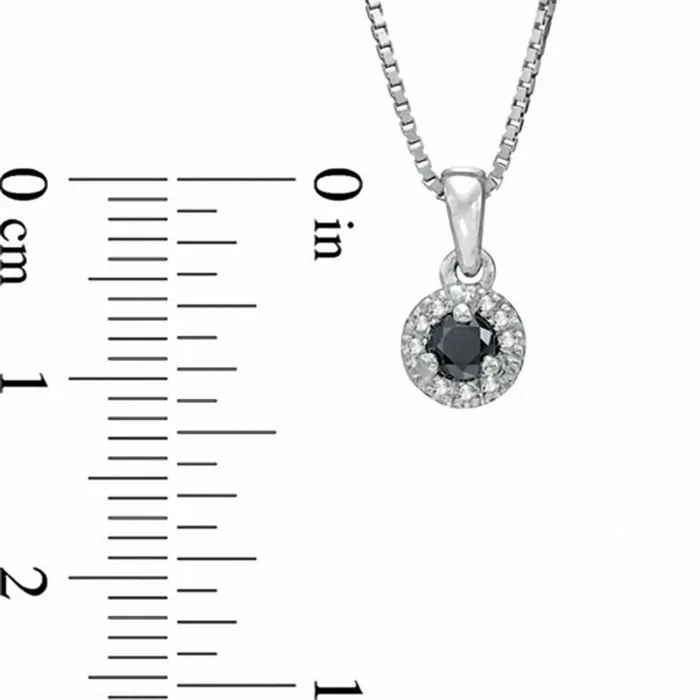 025 CT TW Enhanced Black and White Natural Diamond Frame Pendant in Sterling Silver Goldia Necklaces
