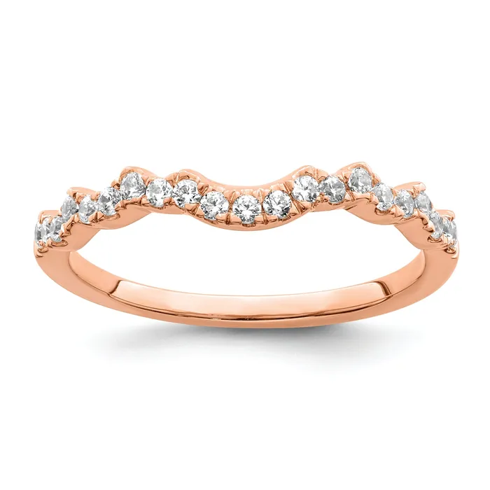 025ct CZ Solid Real 14k Rose Polish Matching Wedding Wedding Band Ring Goldia Rings