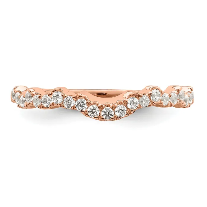 025ct CZ Solid Real 14k Rose Polish Matching Wedding Wedding Band Ring Goldia Rings