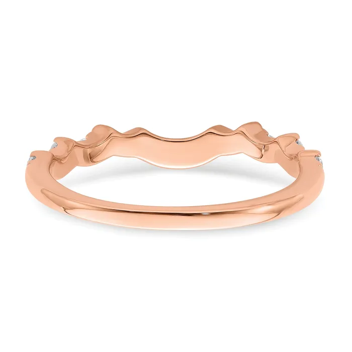 025ct CZ Solid Real 14k Rose Polish Matching Wedding Wedding Band Ring Goldia Rings