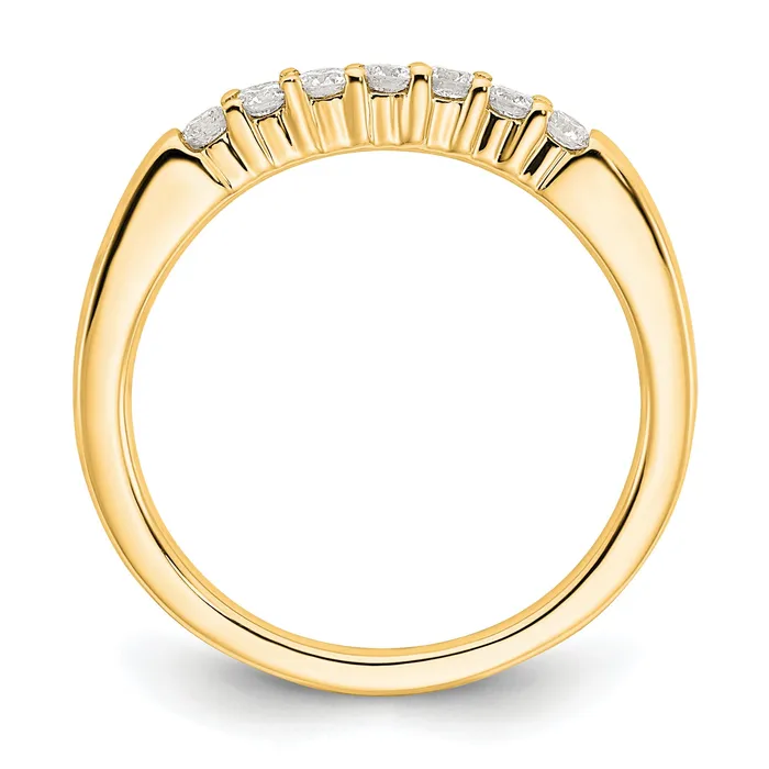 025ct CZ Solid Real 14K Yellow Gold 7Stone Wedding Band Ring Goldia Rings