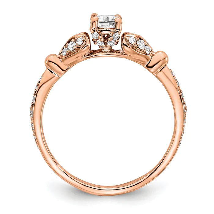 033ct CZ Solid Real 14k Rose Gold Complete Eng Ring Goldia Rings