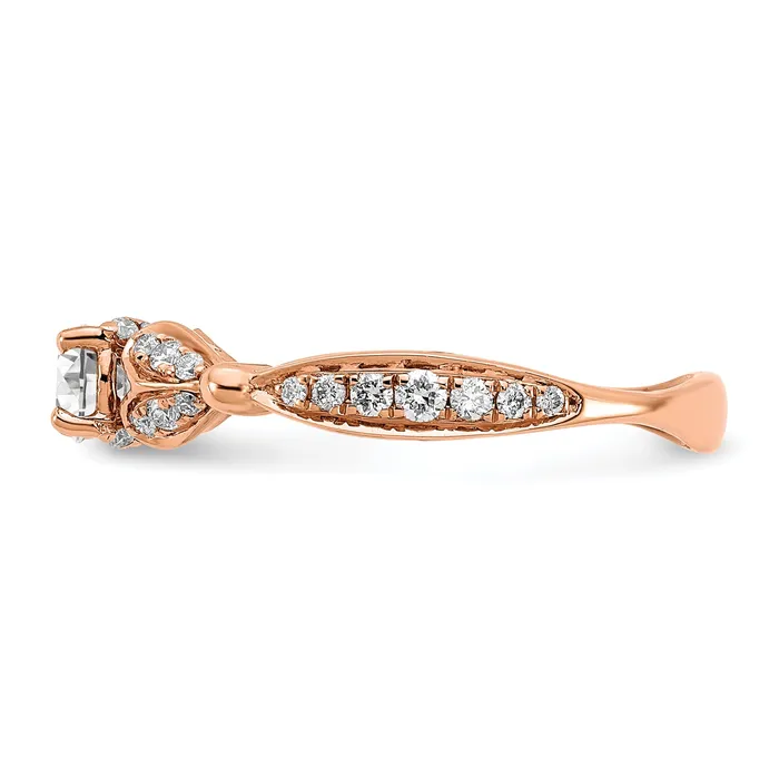 033ct CZ Solid Real 14k Rose Gold Complete Eng Ring Goldia Rings