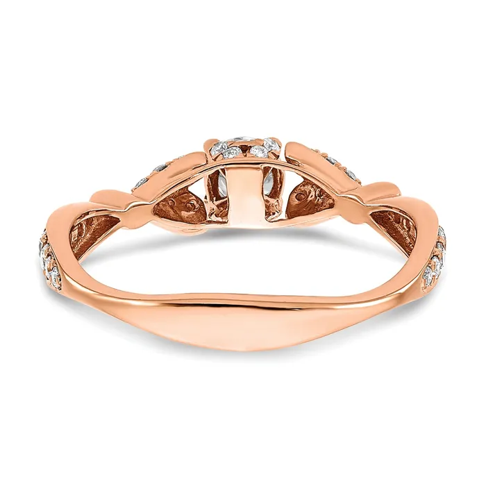 033ct CZ Solid Real 14k Rose Gold Complete Eng Ring Goldia Rings