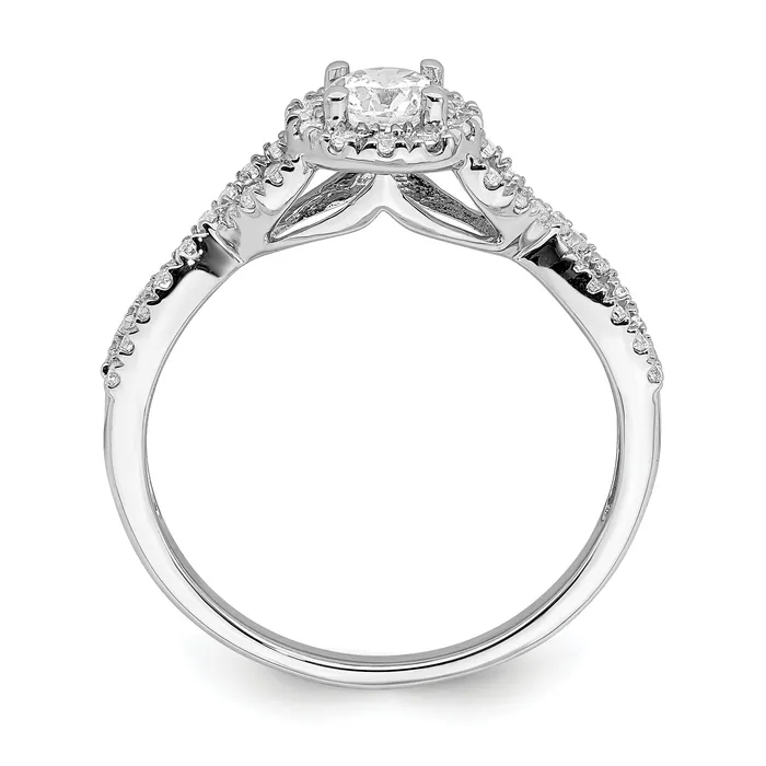 033ct CZ Solid Real 14K White Gold Engagement Ring Goldia Rings