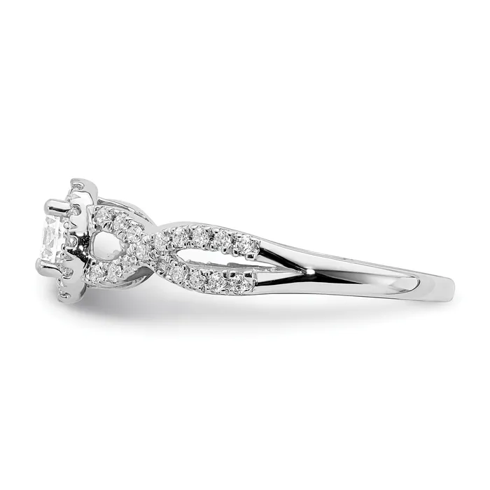 033ct CZ Solid Real 14K White Gold Engagement Ring Goldia Rings