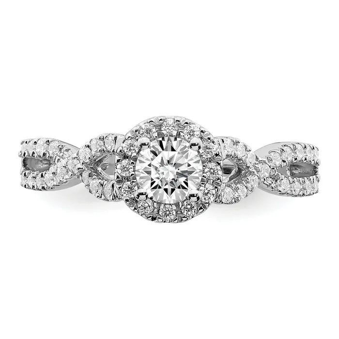 033ct CZ Solid Real 14K White Gold Engagement Ring Goldia Rings