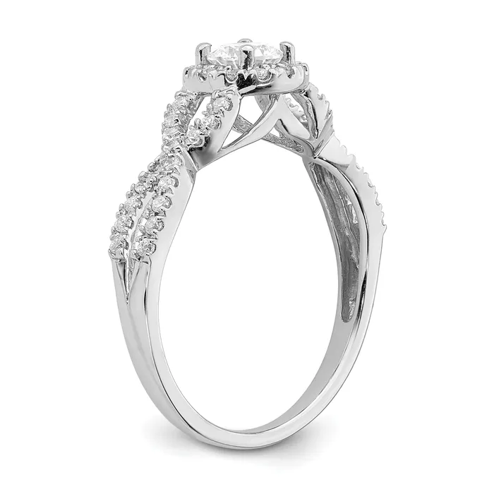 033ct CZ Solid Real 14K White Gold Engagement Ring Goldia Rings