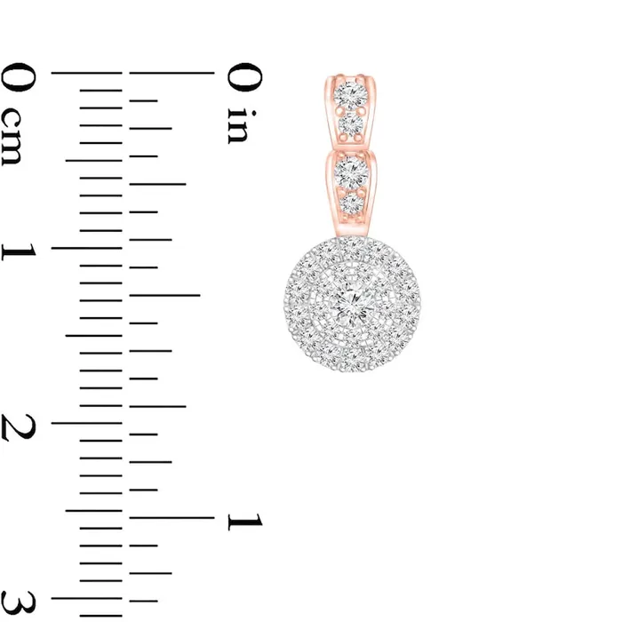 05 CT TW Composite Diamond Frame Ribbon Drop Earrings in 10K TwoTone Gold Goldia Earrings