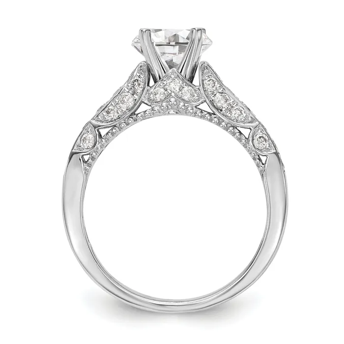 062ct CZ Solid Real 14K White Gold Peg Set Engagement Ring Goldia Rings