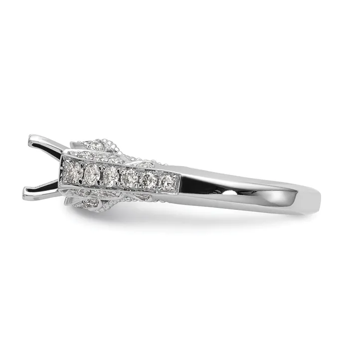 062ct CZ Solid Real 14K White Gold Peg Set Engagement Ring Goldia Rings