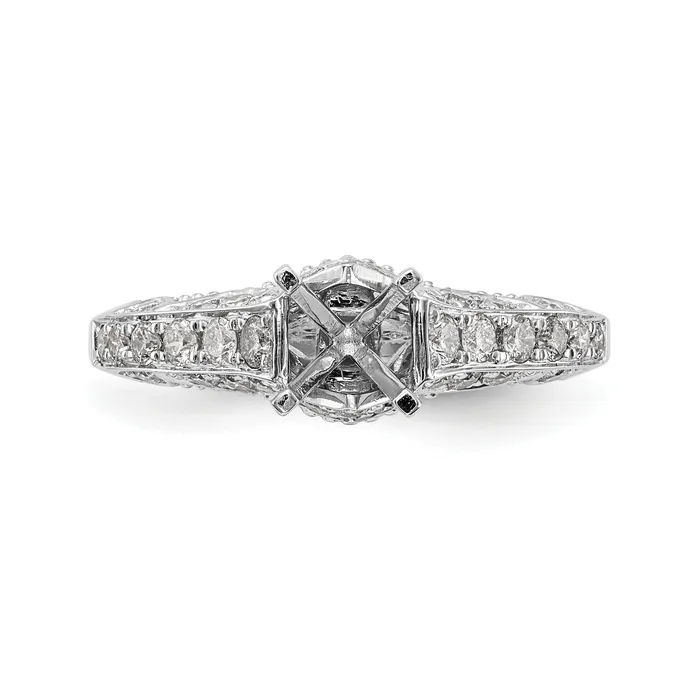 062ct CZ Solid Real 14K White Gold Peg Set Engagement Ring Goldia Rings