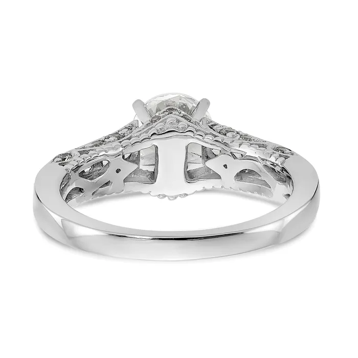 062ct CZ Solid Real 14K White Gold Peg Set Engagement Ring Goldia Rings