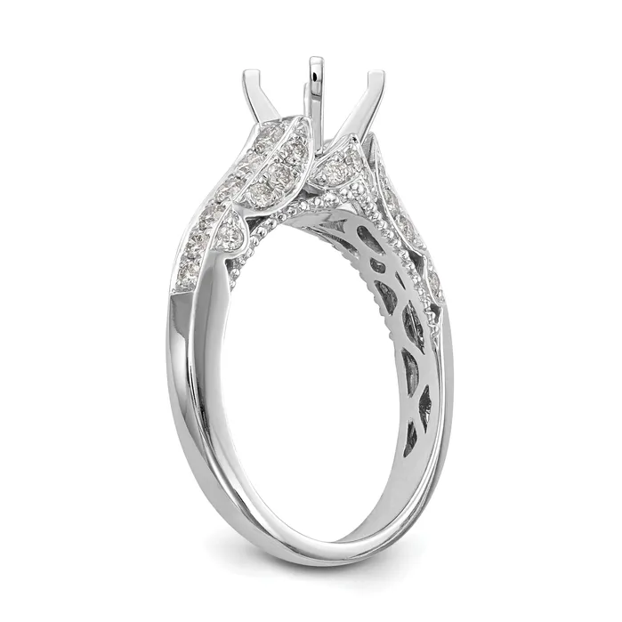 062ct CZ Solid Real 14K White Gold Peg Set Engagement Ring Goldia Rings