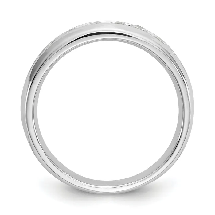 063ct CZ Solid Real 14K White Gold 9Stone Channel Wedding Band Ring Goldia Rings