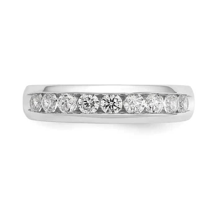 063ct CZ Solid Real 14K White Gold 9Stone Channel Wedding Band Ring Goldia Rings