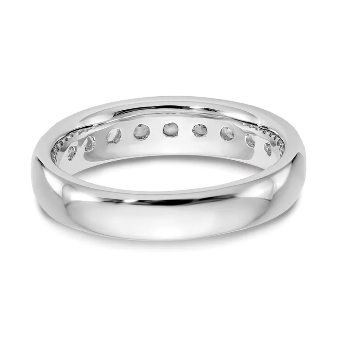 063ct CZ Solid Real 14K White Gold 9Stone Channel Wedding Band Ring Goldia Rings