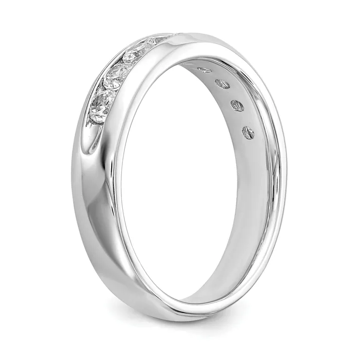 063ct CZ Solid Real 14K White Gold 9Stone Channel Wedding Band Ring Goldia Rings