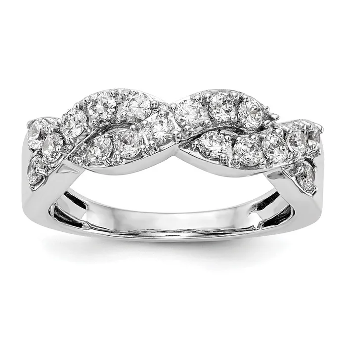 072ct CZ Solid Real 14K White Gold Wedding Band Ring Goldia Rings