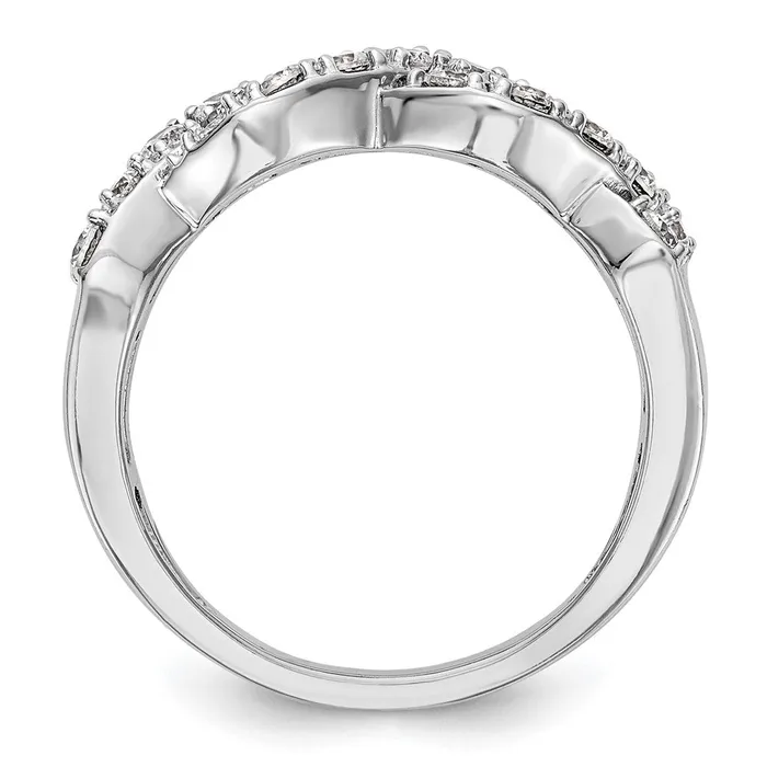 072ct CZ Solid Real 14K White Gold Wedding Band Ring Goldia Rings