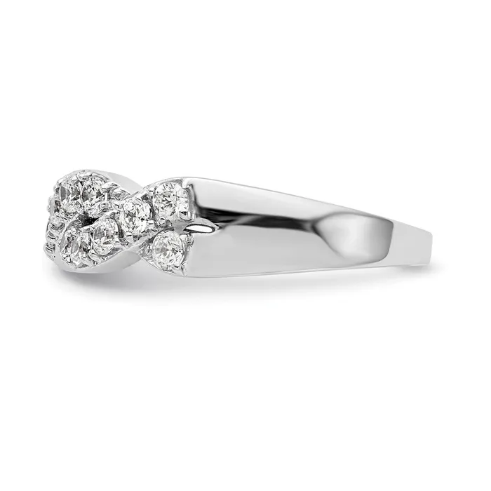 072ct CZ Solid Real 14K White Gold Wedding Band Ring Goldia Rings