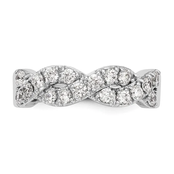 072ct CZ Solid Real 14K White Gold Wedding Band Ring Goldia Rings