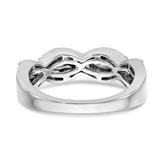 072ct CZ Solid Real 14K White Gold Wedding Band Ring Goldia Rings